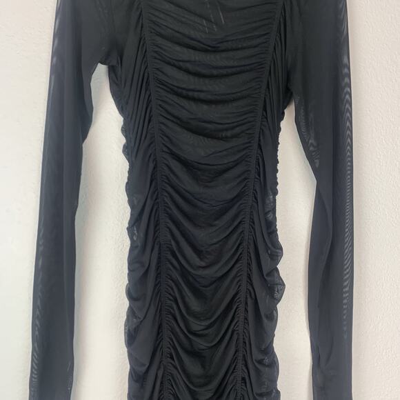 AFRM X Nordstrom Dress  Large Ruched Mesh Sheer Party Sexy Date Night Club - Picture 3 of 7